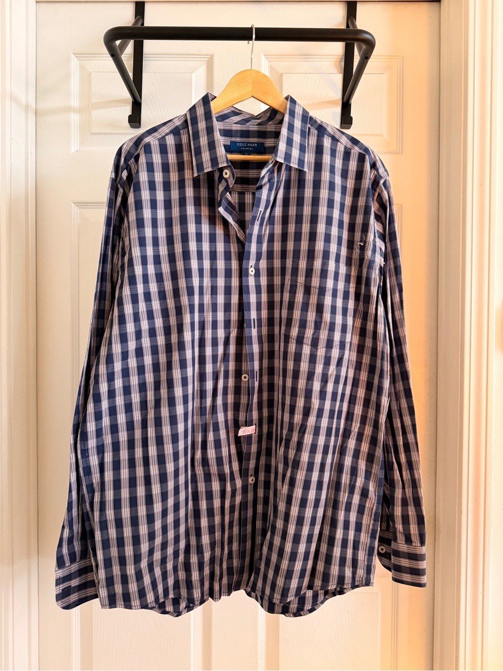 Cole Haan Navy and Grey Plaid Button-Down Shirt